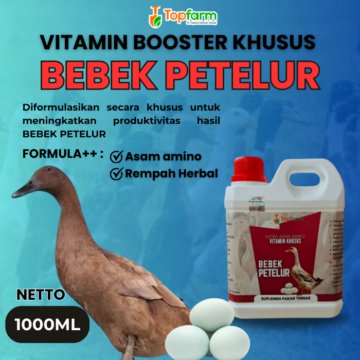 Vitamin Booster Bebek Petelur 1LITER/ Vitamin Bebek Petelur/ Vitamin Untuk Bebek Petelur/  Vitamin T