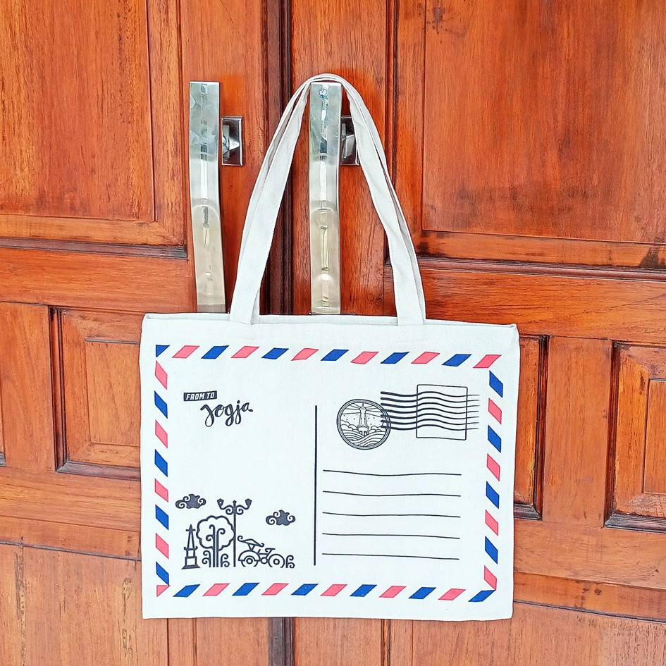 Tas Jogja Tas Kanvas Jogja Tote bag Jogja Tas Tote Jogja Souvenir Jogja Kekinian Tas Desain Amplop D