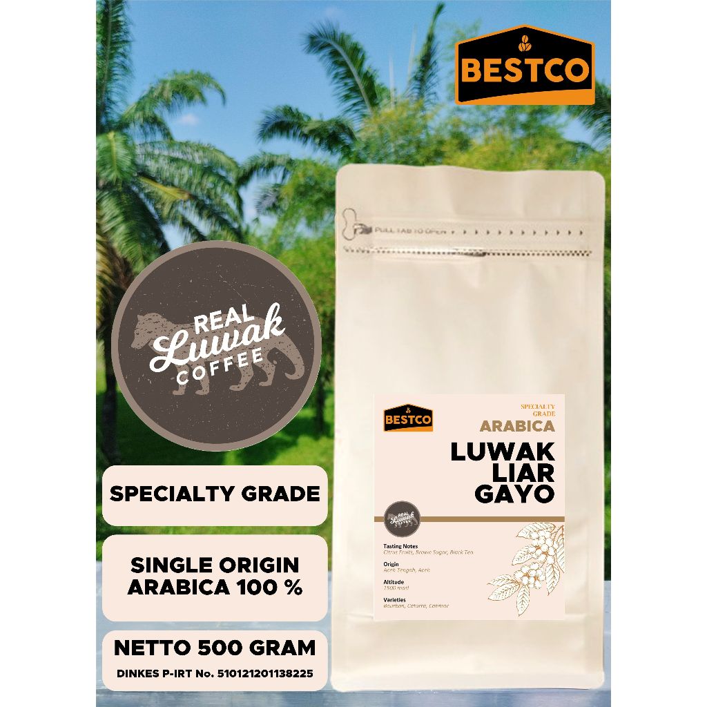 

Kopi Bestco Specialty Arabica Luwak Liar Gayo 500 gr