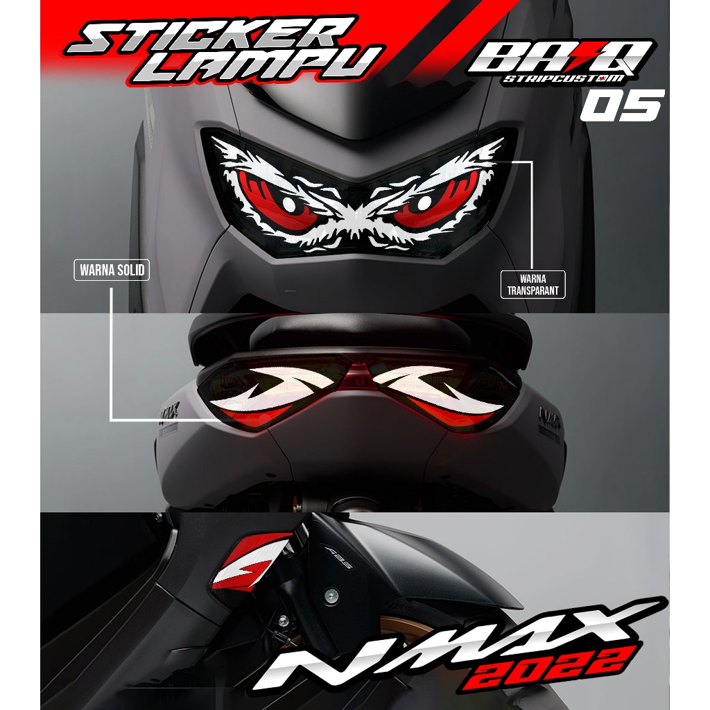 05 STICKER LAMPU DEPAN NMAX 2022 - STICKER LAMPU ALIS NMAX 2022 MOTIF MATA ELANG