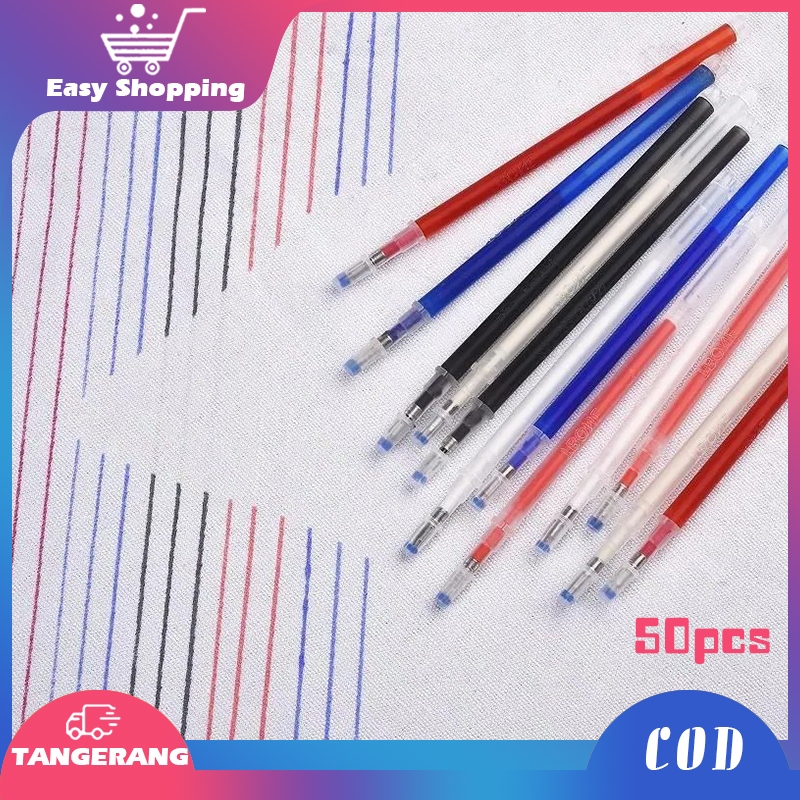 

50pcs Pen Heat Erasable Pulpen Jahit Bisa Dihapus Pena Penanda Jahitan Pulpen Pola Untuk Spidol Marker Kain Kulit