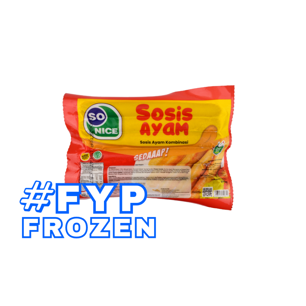 

SO NICE SOSIS AYAM SEDAP 375GR / SOSIS AYAM FROZEN FOOD