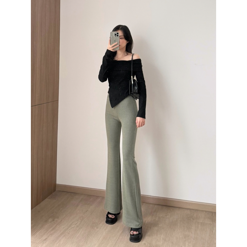 Kadaka B-0214 Flare Knit Pants | Celana Cutbray Stretch Wanita