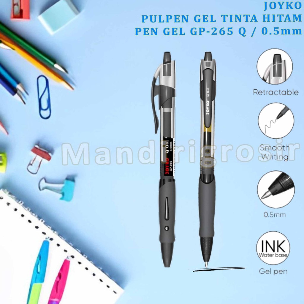 

Pulpen Gel Tinta Hitam * Joyko * Ballpen Gel Tinta 0.5mm * GP-265 Q Isi 1pcs