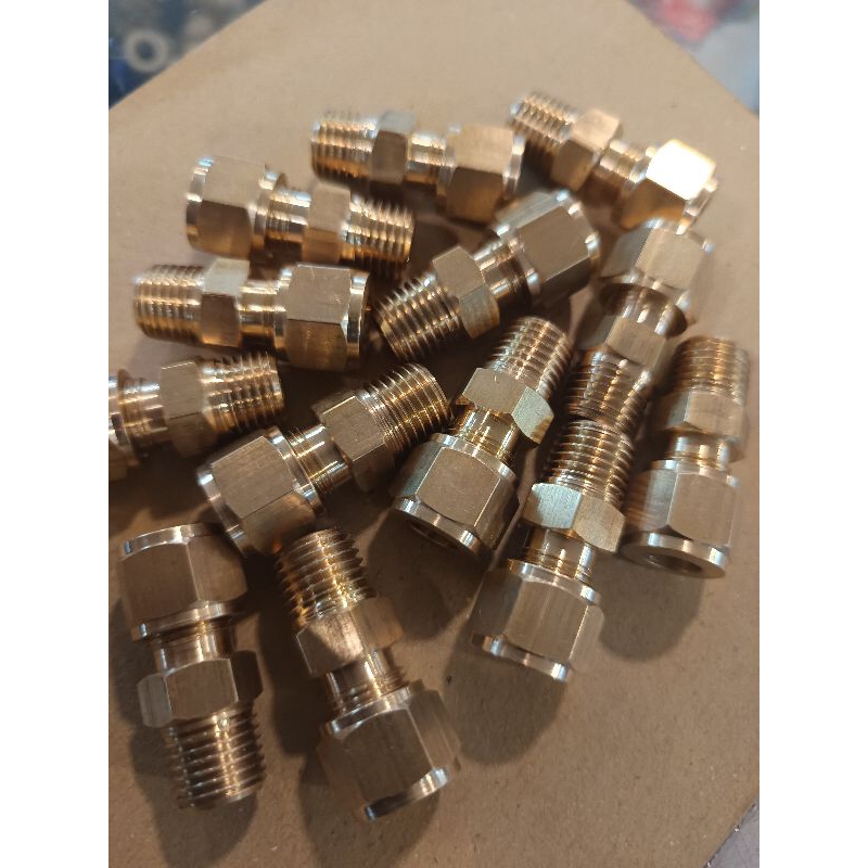 MC Male Conector cincin 1/4"x6mm Kuningan
