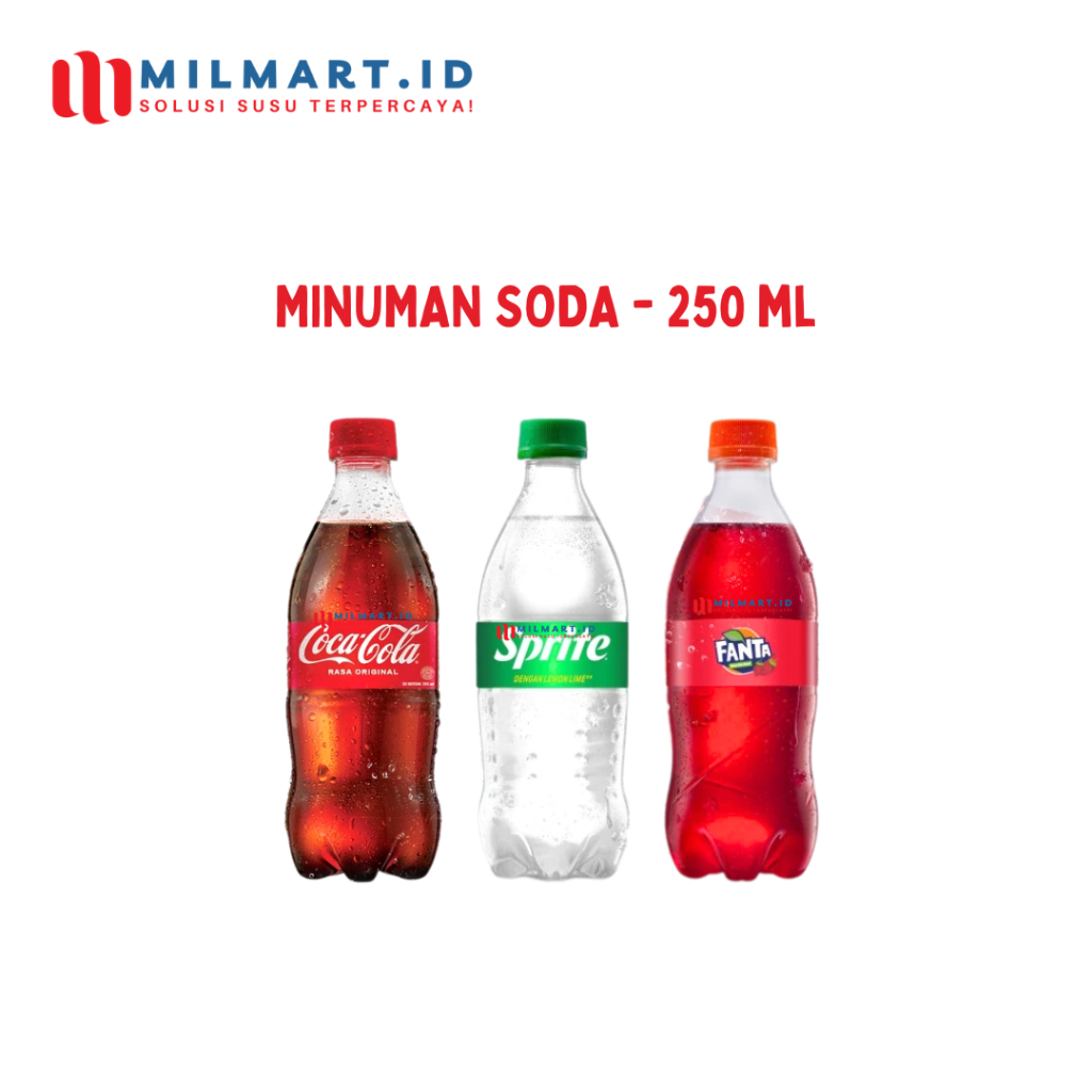 

MINUMAN SODA BOTOL 250ML COCA-COLA/SPRITE/FANTA SOFT DRINK