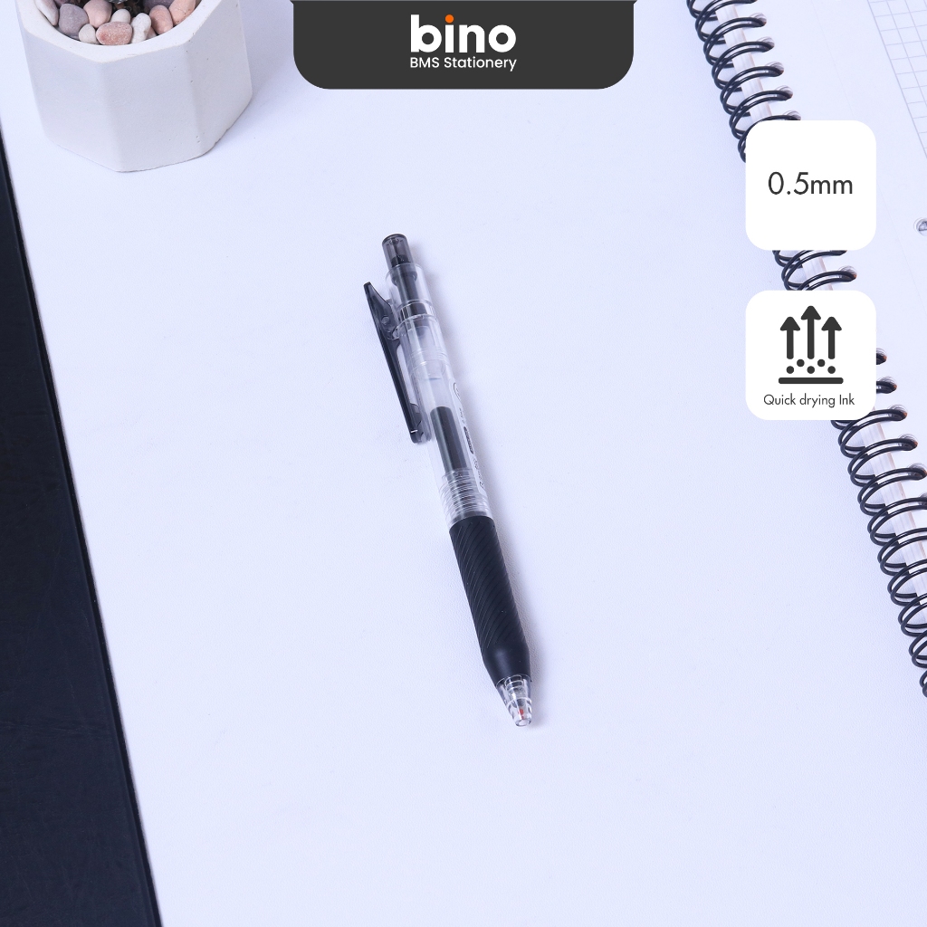 

[BMS Bekasi] Bantex Pulpen Gel Pen ST Tip 0.5 mm Tinta Cepat Kering Soft Rubber Grip BG1110