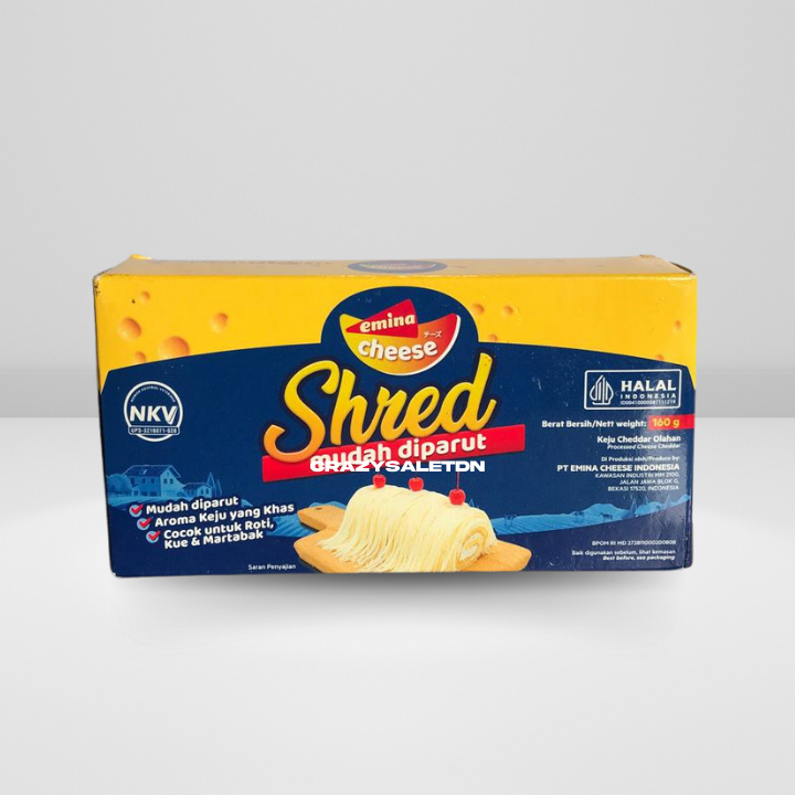 

[CRAZY SALE] Emina Shred Cheese / Keju Cheddar Olahan / Keju Mudah Diparut / 160gr