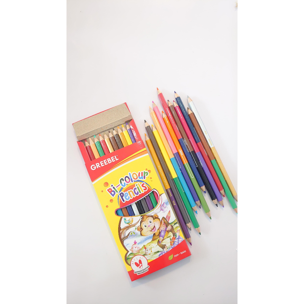 

GREEBEL BI-COLOUR PENCIL 12 WARNA