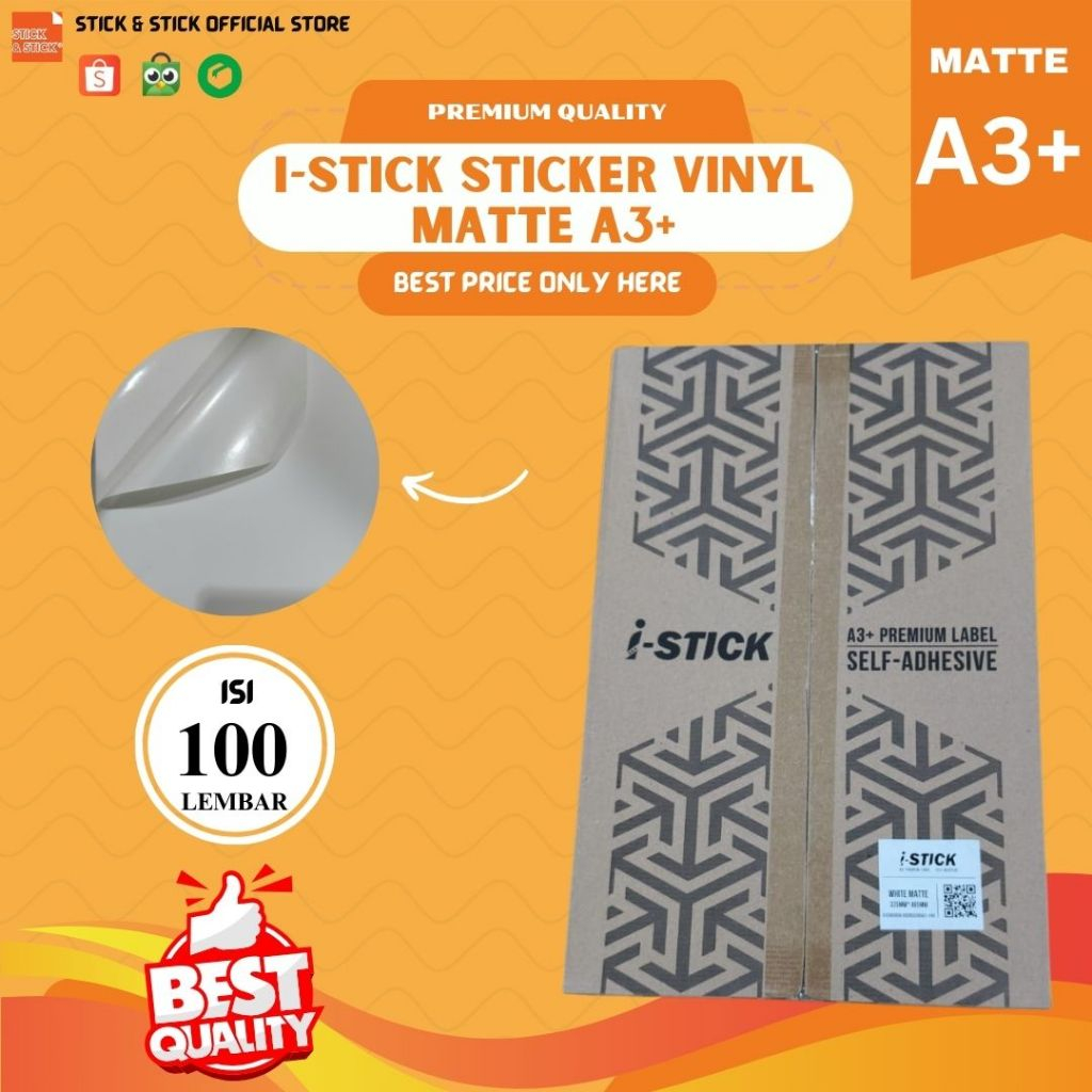 

i Stick Stiker Vinyl Matte Digital Print Laser Toner A3+ Pack