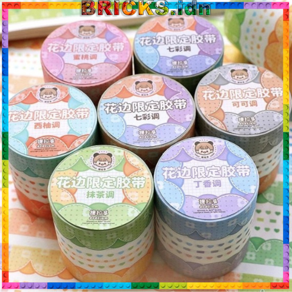 

Washitape Lace Limited Stiker Colourful Masking Tape Bisa Untuk Frame Journaling TLD82