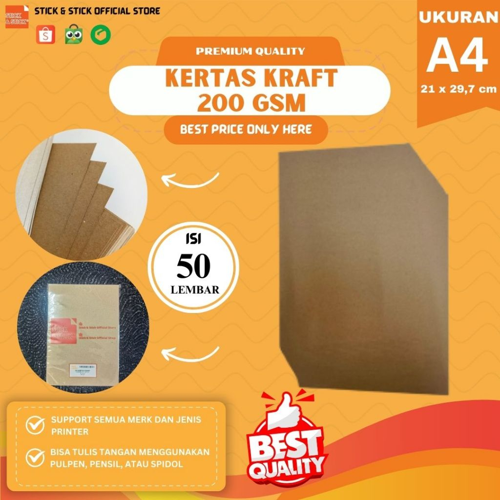 

Kertas Samson Kraft Liner 200 gsm A4 isi 50 lembar