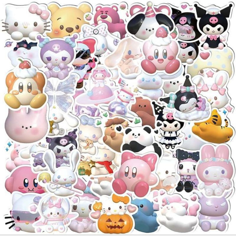 

{20PCS} Stiker 3D Aesthetic Sanrio melody kuromi cinnamon roll Stiker Lucu Pack Decal Vinyl Anti Air - Sticker Aesthetic Buku Gitar Journal Koper Casing HP Laptop Skateboard Helm Motor kpop deco