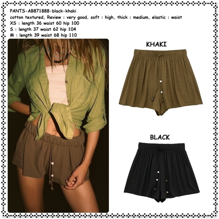 AB871888 Celana Pendek Shot Pants Santai Casual KAret Wanita Korea Import Hitam Brown Black