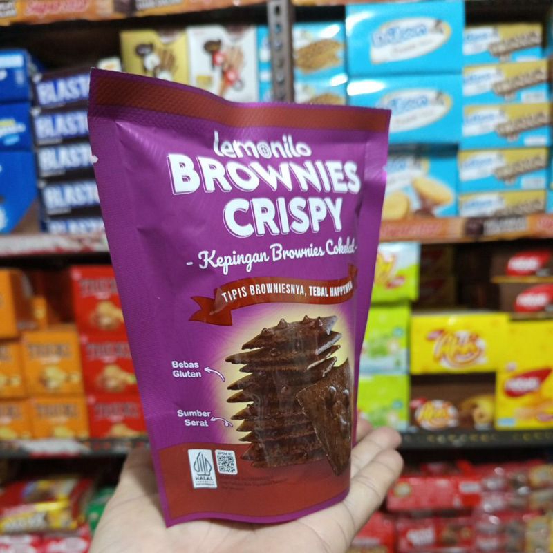 

lemonila BROWNIES CRISPY CHOCO CHIPS harga 1 pcs@35g