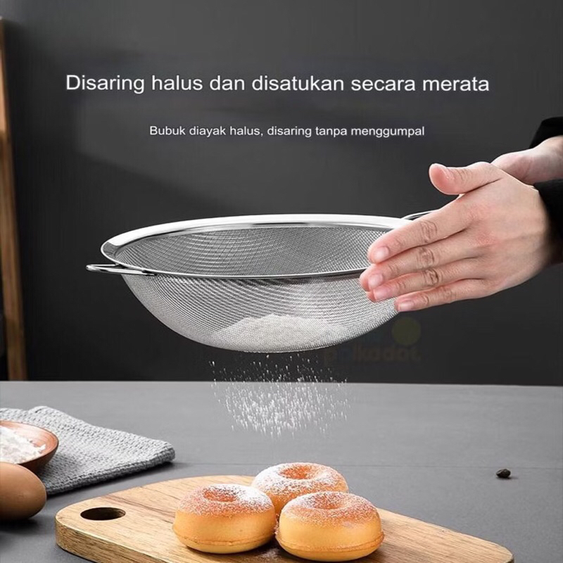 KITCHENWARE SARINGAN SERBAGUNA BAHAN STAINLESS UNTUK TEH TEPUNG SARINGAN TEPUNG KAWAT AYAK JARING