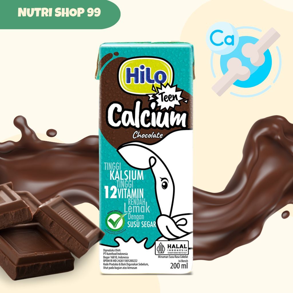 

HiLo Teen Chocolate Siap Minum UHT - Susu Tinggi Kalsium dengan Rendah Lemak 200ml