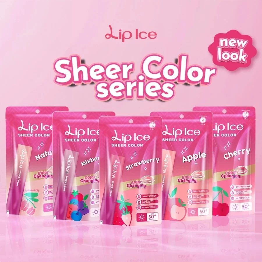 ✦SINAR✦ (KEMASAN BARU)  Lip Ice Sheer Color 2,2gr-Natural_Strawbery-Buble Gum-Apel-Orange