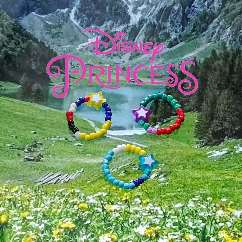 [BACA DESKRIPSI] Cincin Manik Disney Princess Beads Couple Ring Disney Princess