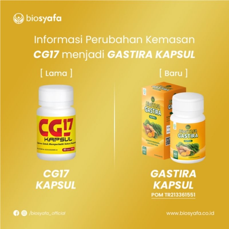 Biosyafa Gastira Kapsul / Biosyafa CG17 Kapsul (MAAGH, GERD)