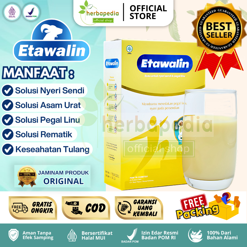 

Etawalin Susu Asli Kambing Etawa Mengobati Nyeri Sendi Otot Tulang Rematik Asam Urat Syaraf Kejepit