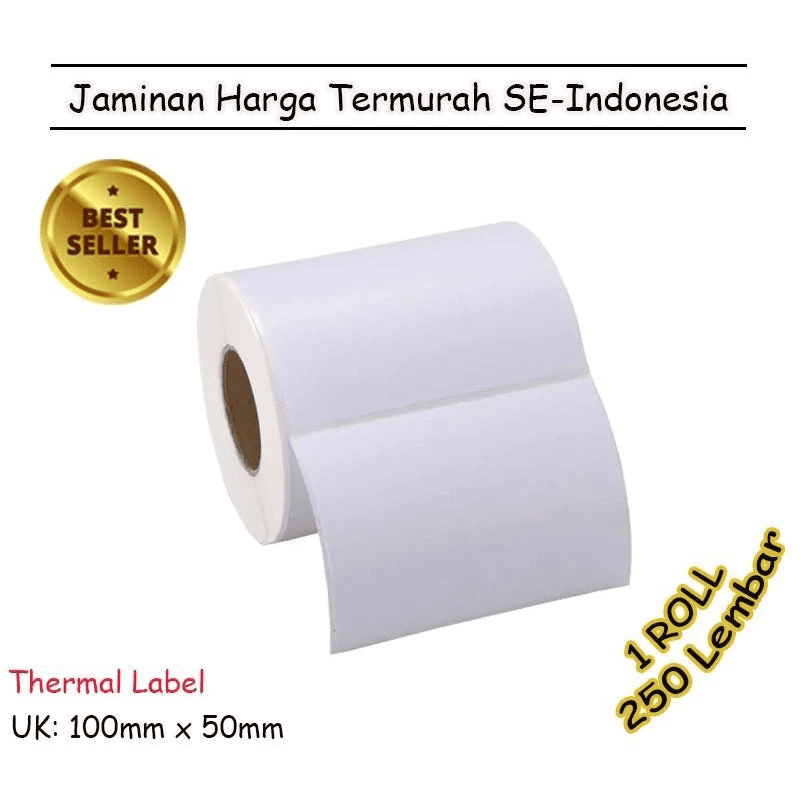 

KERTAS RESI LABEL THERMAL BARCODE 100x50 mm (250 Pcs)