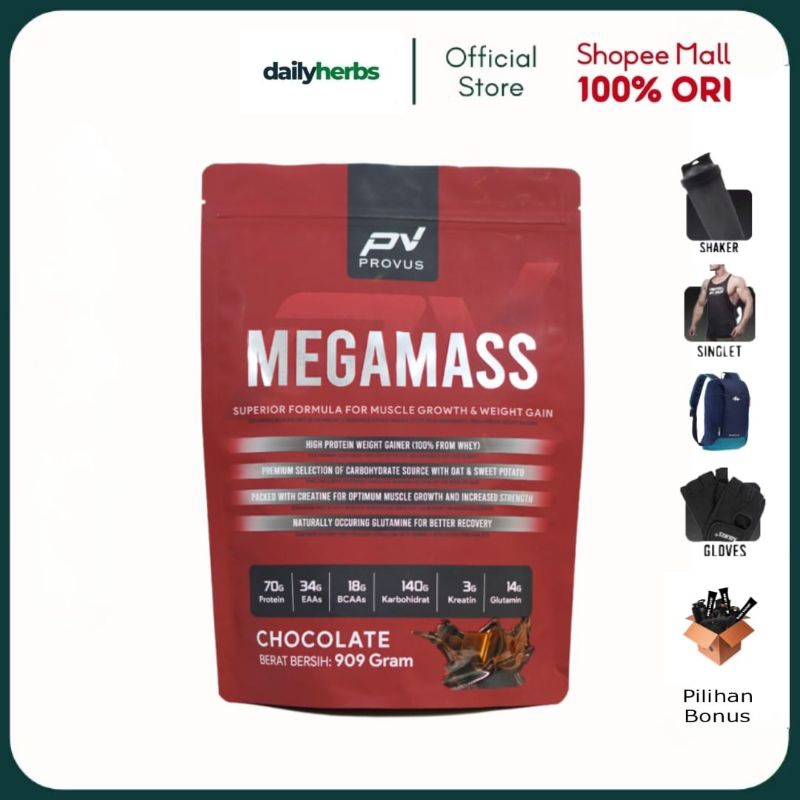 Provus Mega Mass 2 lbs Susu Gainer Mass Protein Penambah Berat Badan