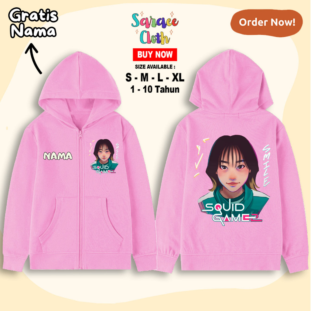 ZIPPER RESLETING ANAK SQUIDGAME2 KIM JUN HEE / HOODIE ANAK SQUID GAME 2 PESERTA 222 TERBARU 033
