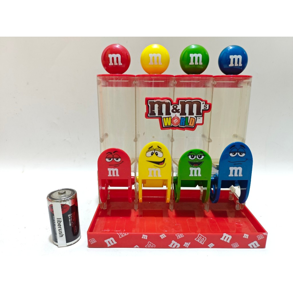 

mars m & m world four tube red candy dispenser merchandise