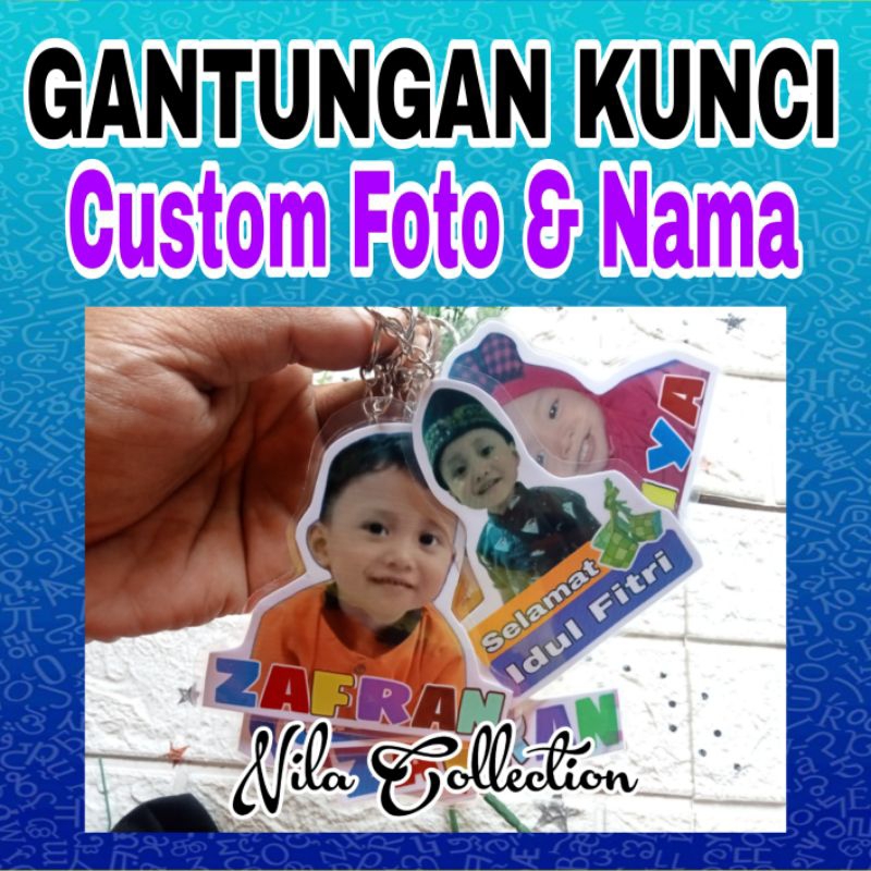 Gantungan Kunci Custom Foto & Nama