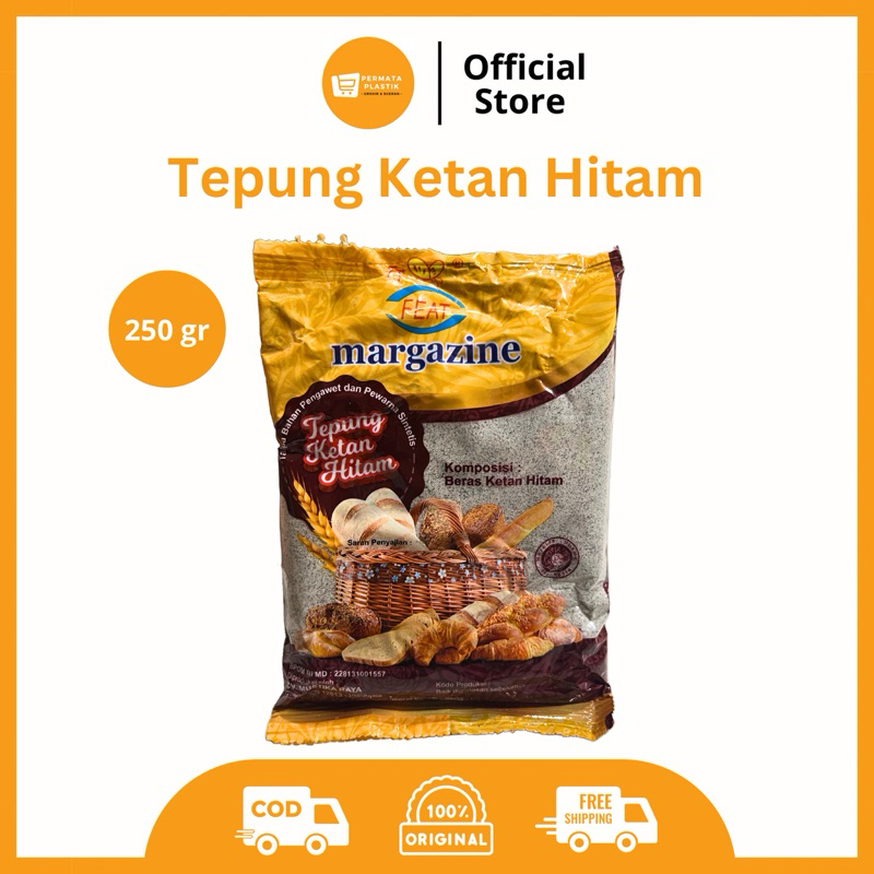 

Tepung Ketan Hitam Premium Merk Margazine 250 gr
