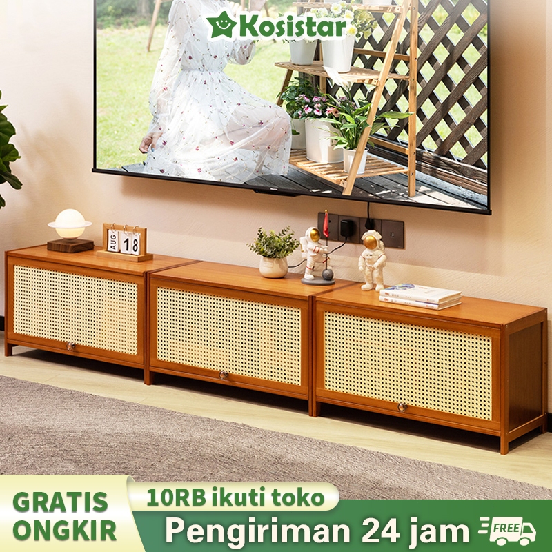 Kosistar- Meja tv rotan/rak Tv kabinet Tv Minimalis Kayu Modern Murah lemari tv murah/tv cabinet/Min