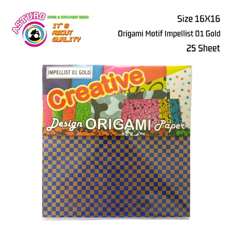 

ASTURO Kertas Origami Motif Impellist 01 Gold 16X16