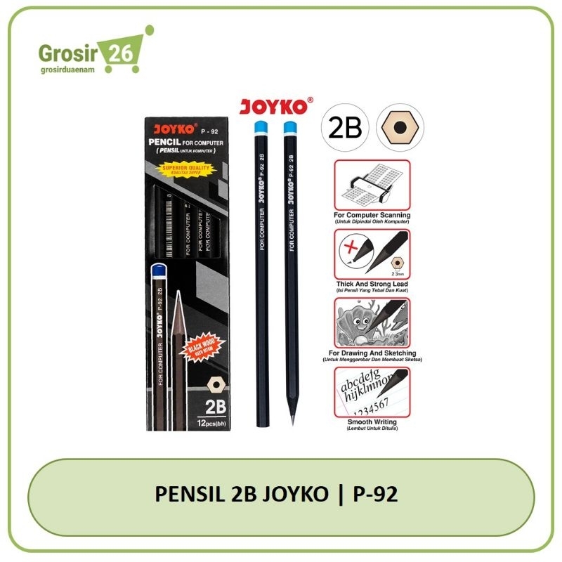 

(1 box) pensil pencil kayu 2b joyko p-92