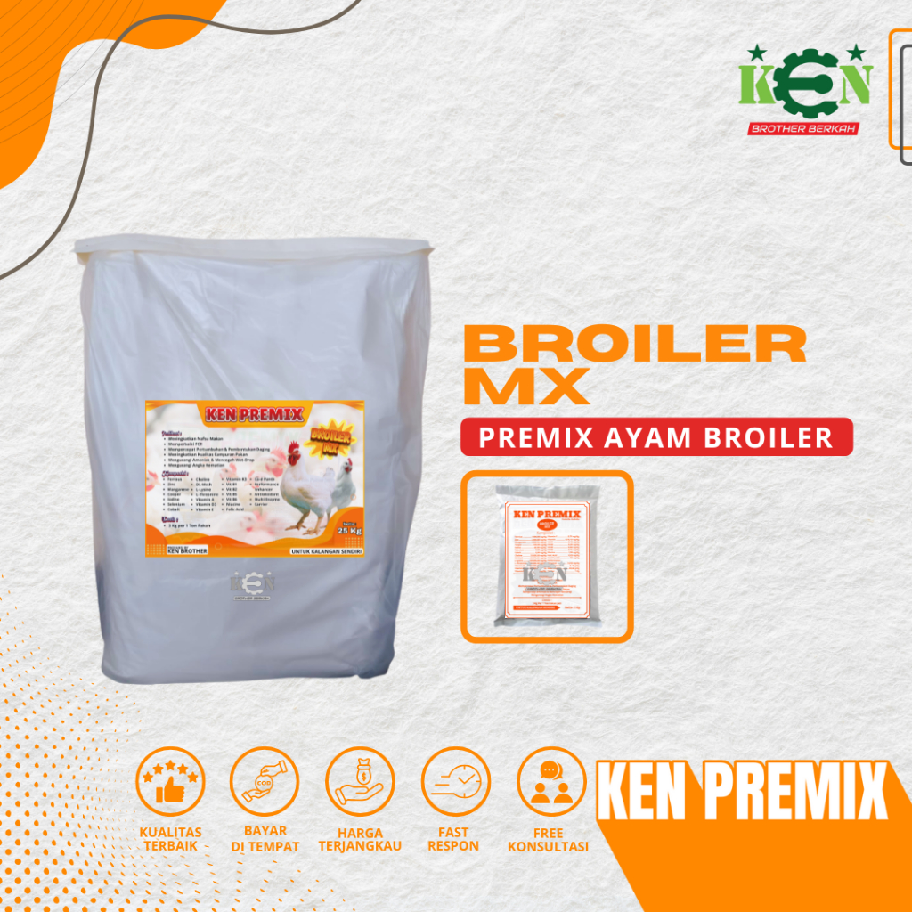 KEN PREMIX Broiler MX Premix by Ken Brother Campuran Pakan Ayam Broiler Pedaging