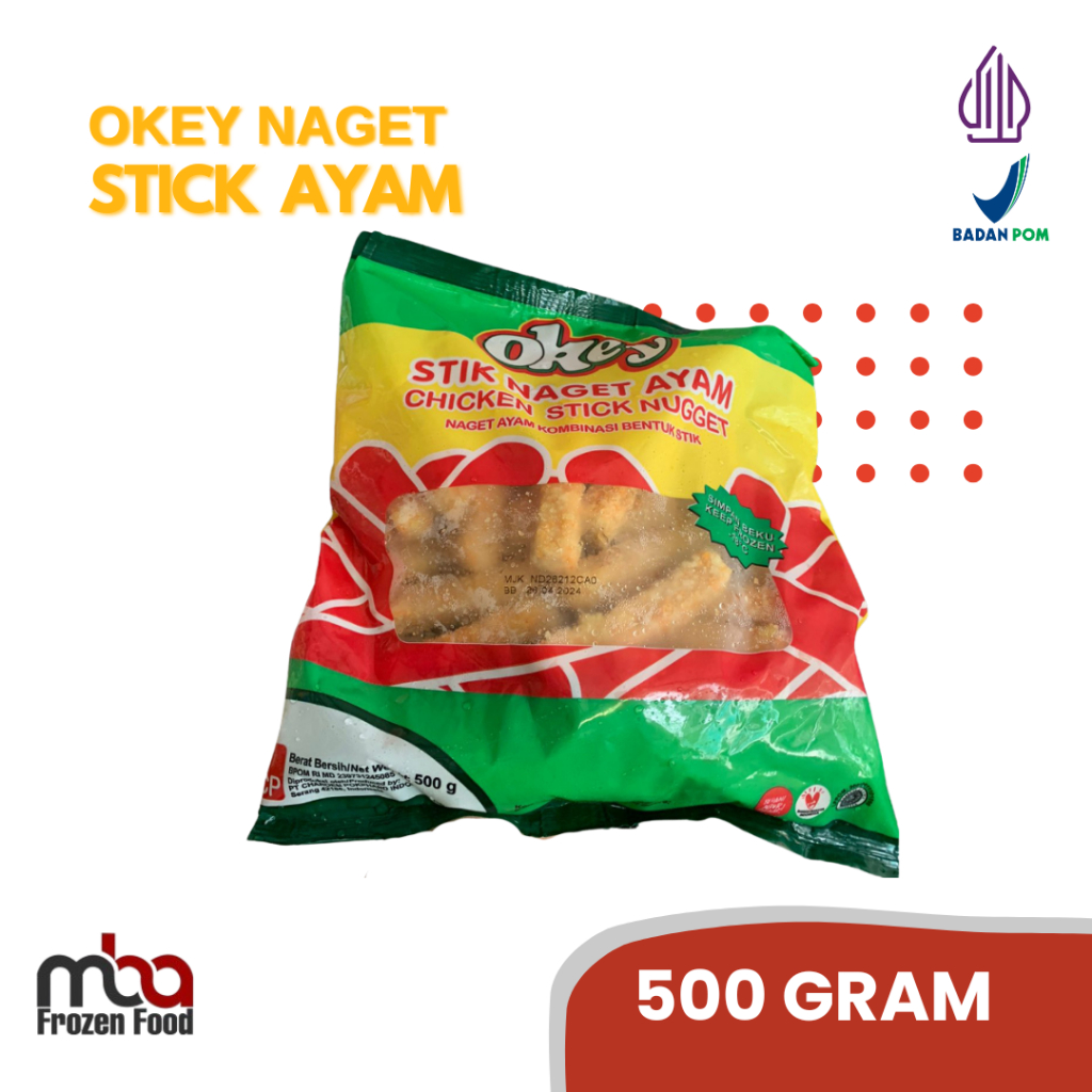 

Okey Stick Chicken Nugget/Stick Nugget/Stik Naget Ayam 500 Gr /Nugget /AyamTepung /Frozenfood /Nugget Ayam /Makanan Siap Saji /Makanan Beku /Ayam Goreng /Beku /Ayam Beku