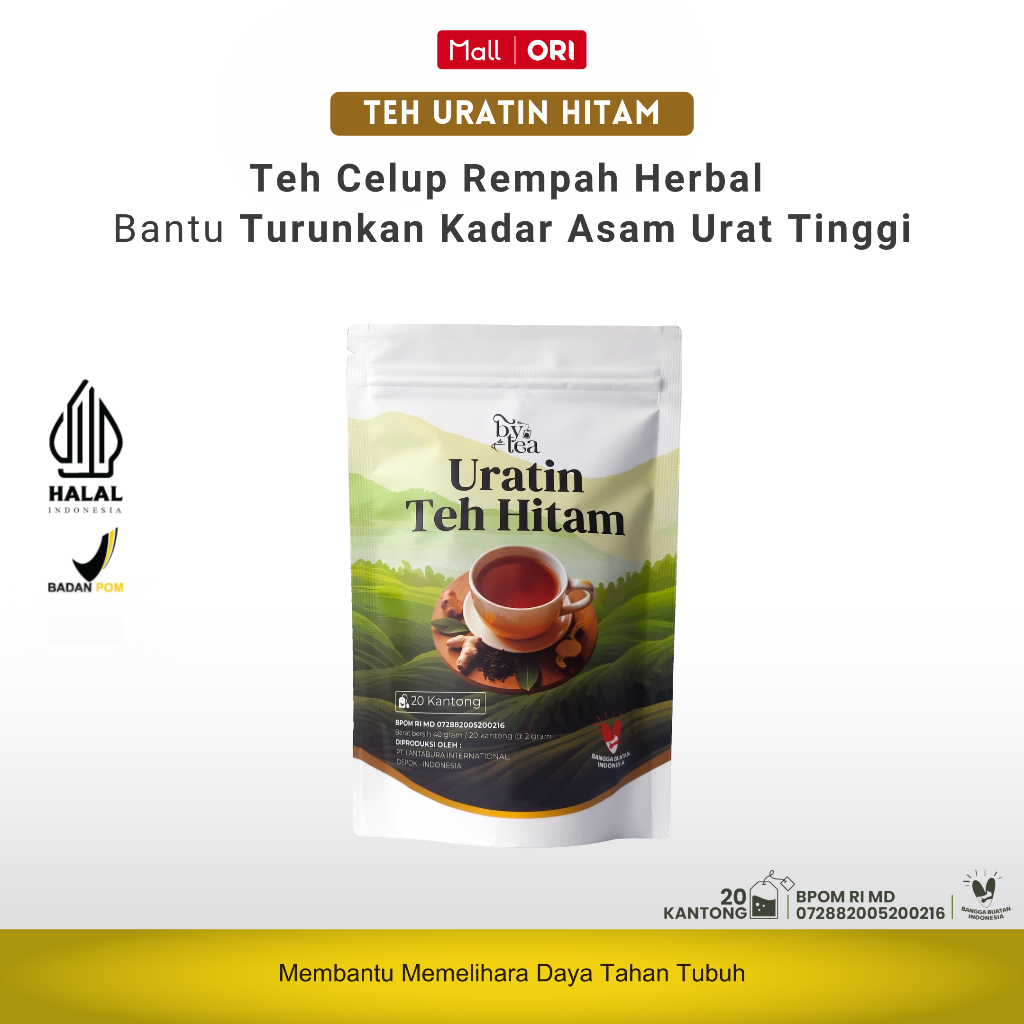 

Bytea Uratin Teh Hitam - Teh Celup Herbal Alami Untuk Menurunkan Asam Urat & Meredakan Nyeri Sendi