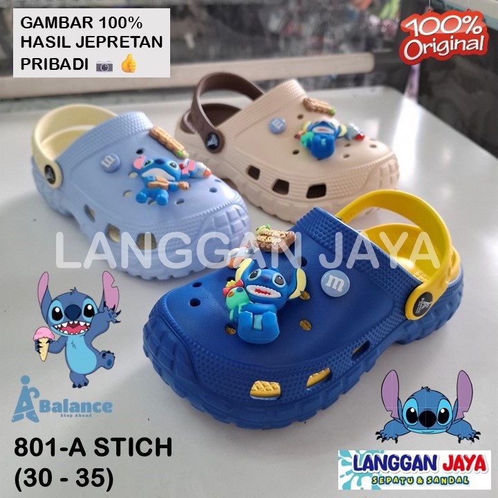 [NEW] AIR BALANCE 801-A STICH (30-35) - SENDAL CROCS ANAK USIA 5 SAMPAI 8 TAHUN EDISI SPESIAL STICH