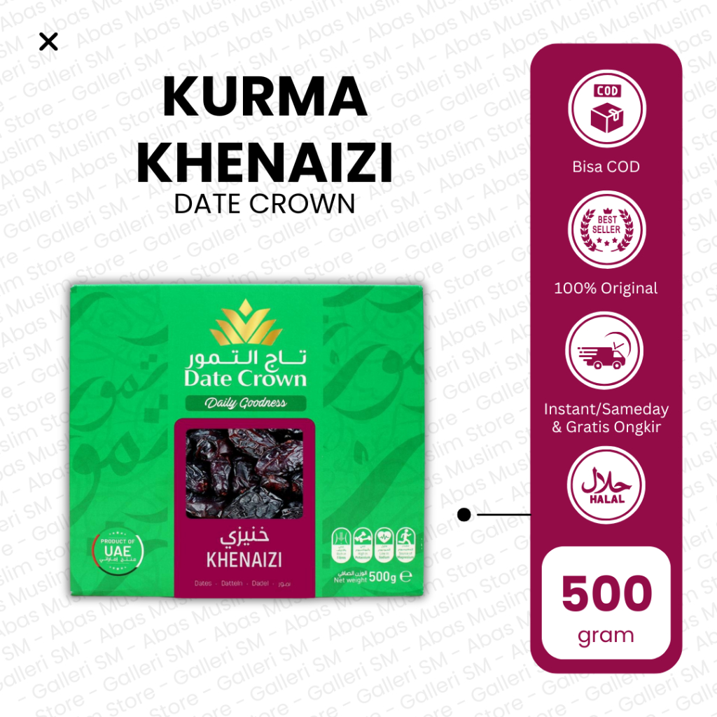 

Kurma Khenaizi Date Crown 500gr Kemasan Ekonomis Asli Premuim Kenaizi Organik Original