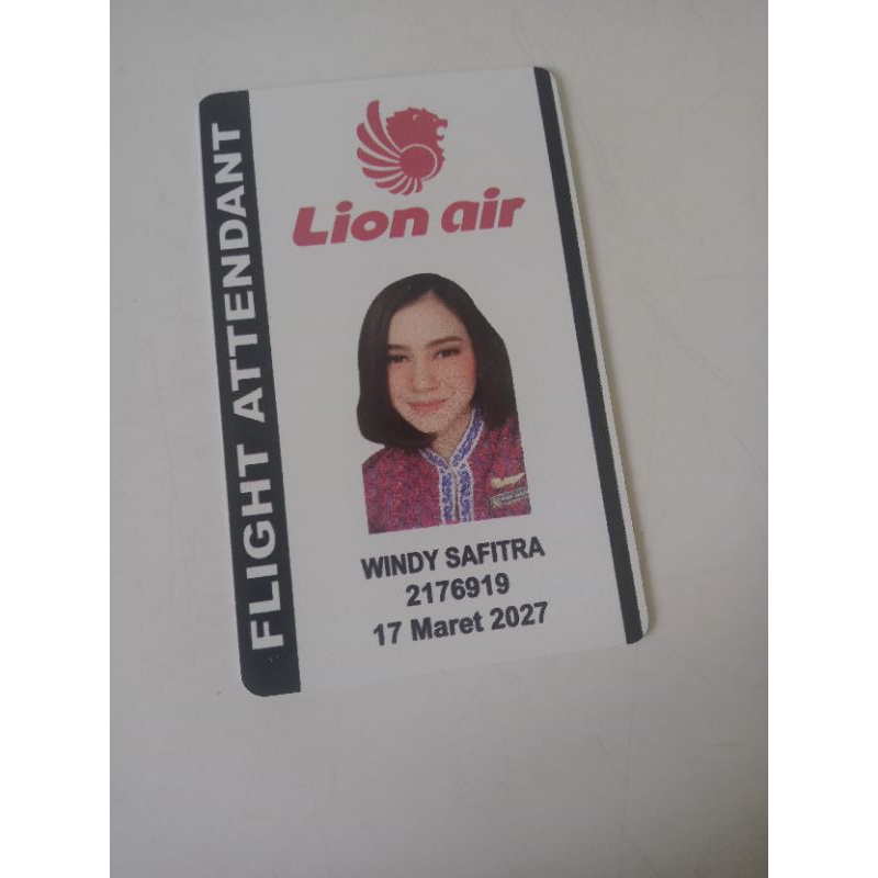 Gratis Ongkir Cetak Id Card / Kartu Tanda Pengenal Pramugari Lion Air Batik Air