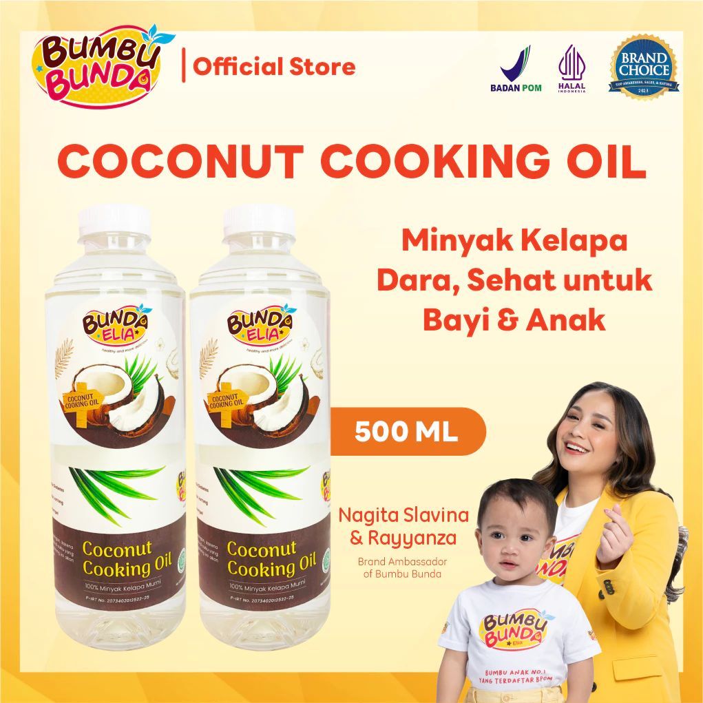 

BUMBU BUNDA ELIA COCONUT COOKING OIL / MINYAK MPASI / BB BOOSTER MPASI / MINYAK BAYI 500ml