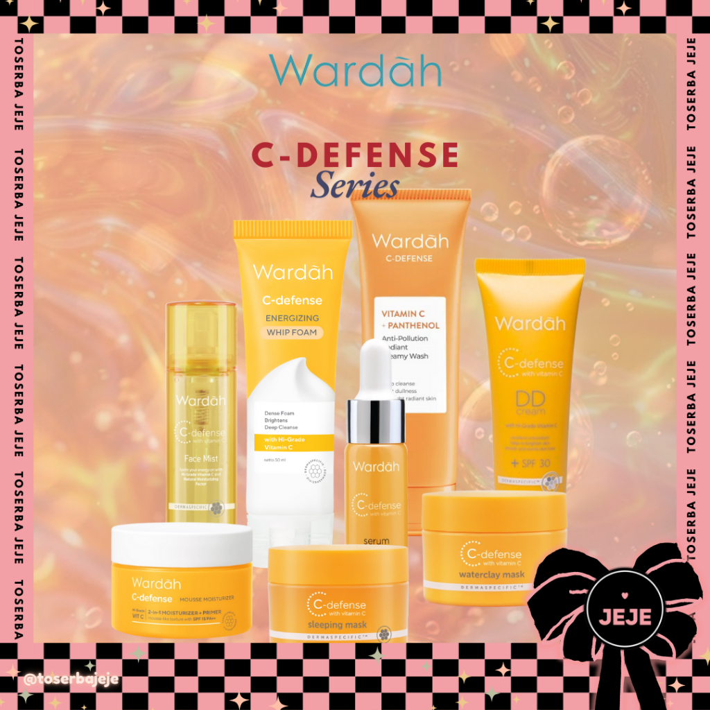 WARDAH C DEFENSE | Whip Creamy Wash DD Cream Serum Face Mist Mask Moisturizer