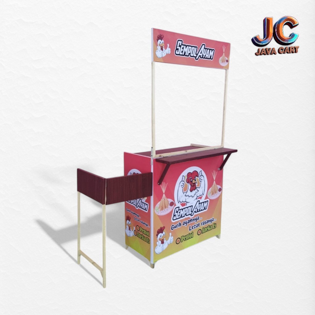 Booth Portable Kayu 80x40cm Model Full Lipat Gambar