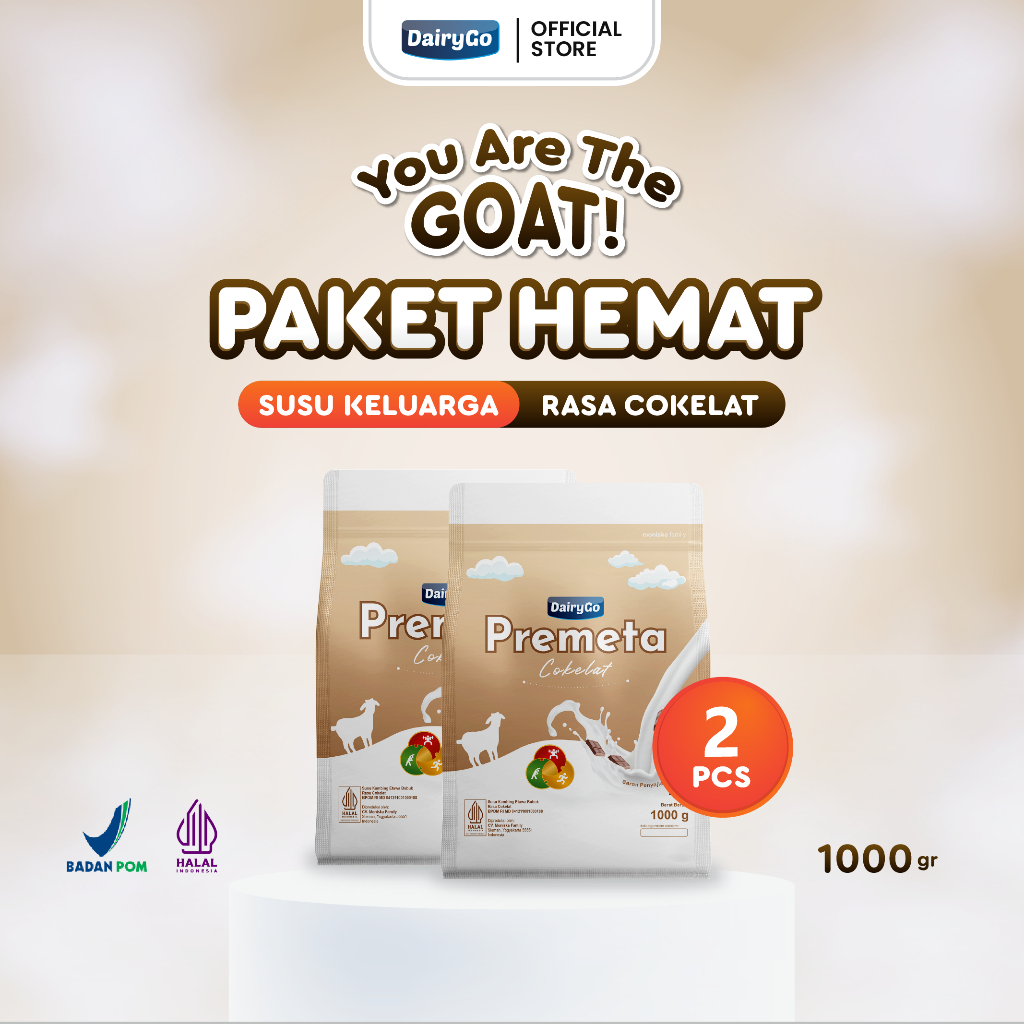 

Susu Kambing Etawa Bubuk 1kg Untuk Kesehetan Tulang dan Sendi - Rasa Cokelat - DairyGo - Paket 2x