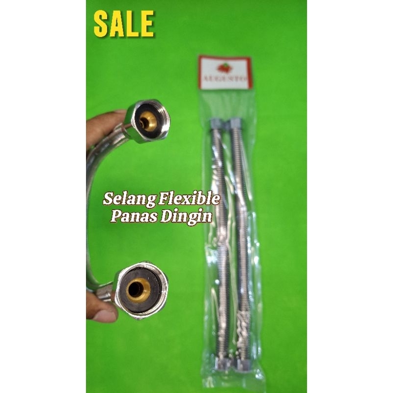 Selang Panas Dingin Flexible 1/2 Slang Fleksibel Kaku Kran Wastafel Panas Dingin Stainless Flexible 