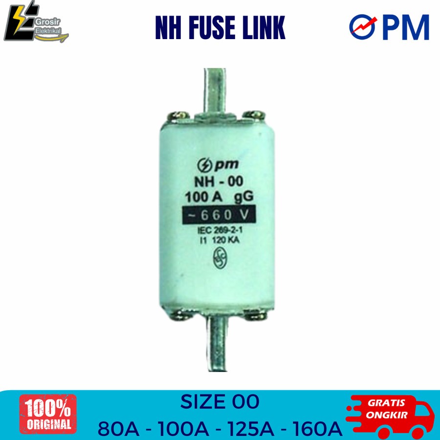 NH Fuse Link Size 00 80A, 125A, 160A PM