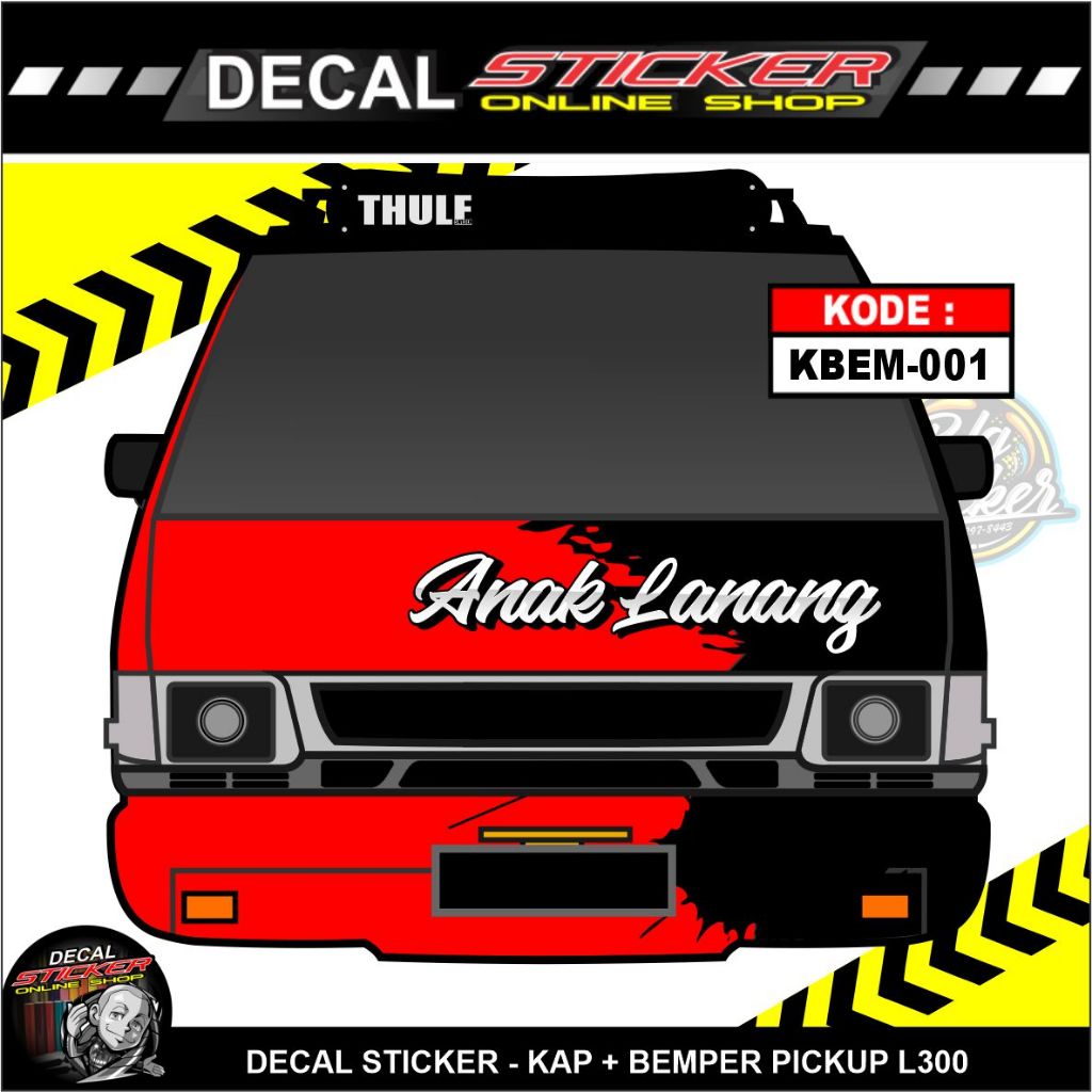 STIKER MOBIL L300 PICKUP KAP + BEMPER DEPAN VARIASI DECAL KEREN