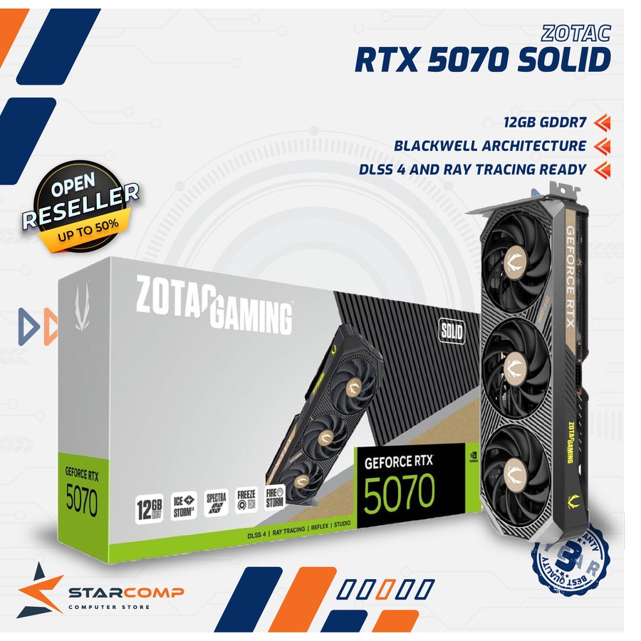 ZOTAC GeForce RTX 5070 SOLID 12GB GDDR7 VGA RTX5070