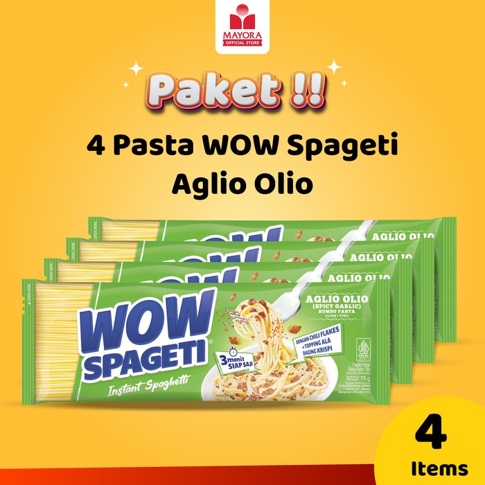 

Pasta Wow Spageti Aglio Olio paket isi 4 bks