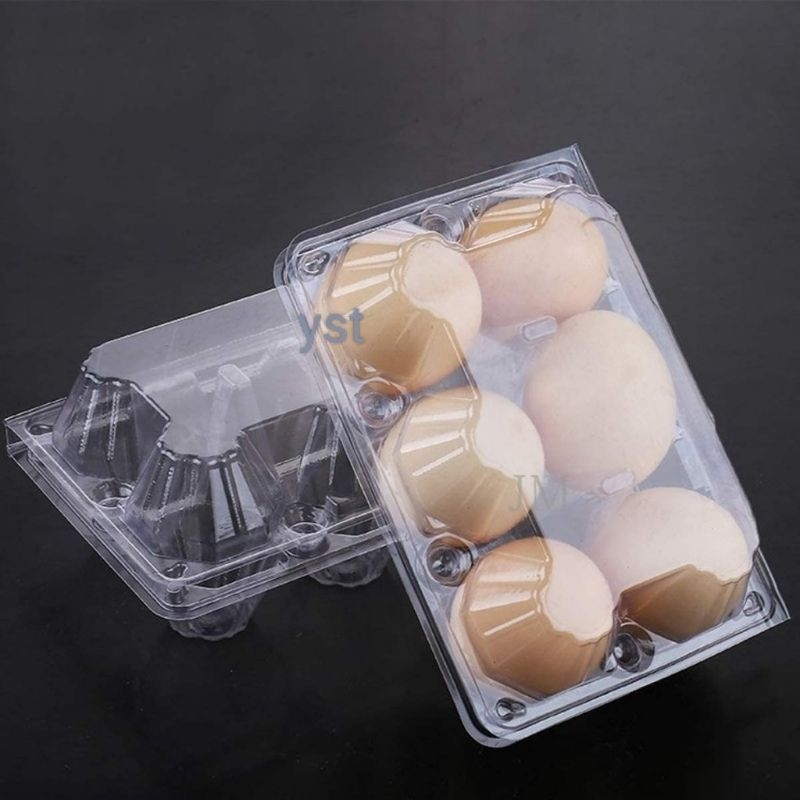 (10 pcs) TRAY TELUR MIKA ISI 6 DENGAN PENGUNCI TEBAL/TRAY TELUR PLASTIK KANCING ISI 6 MIKA/MIKA TELO